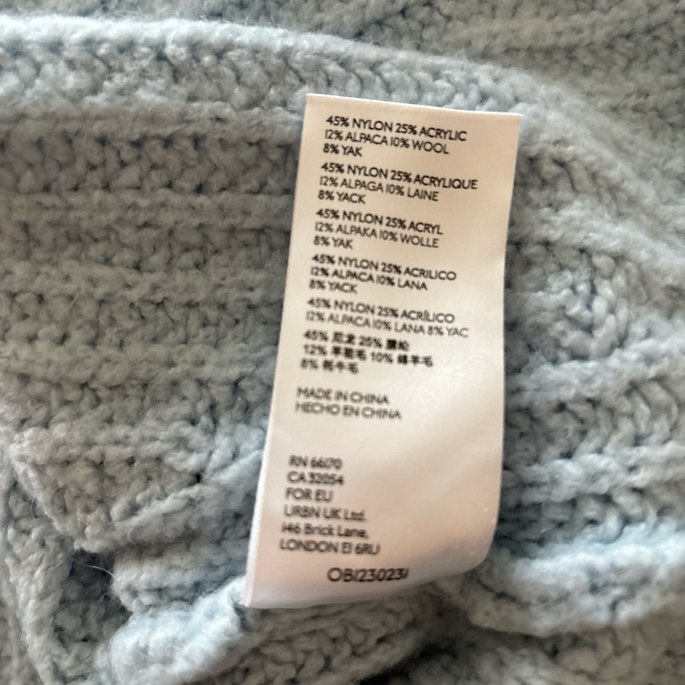 MAEVE by Anthropologie Light Blue Cowl Neck wool alpaca nylon  blend Sweater. L - Picture 8 of 8